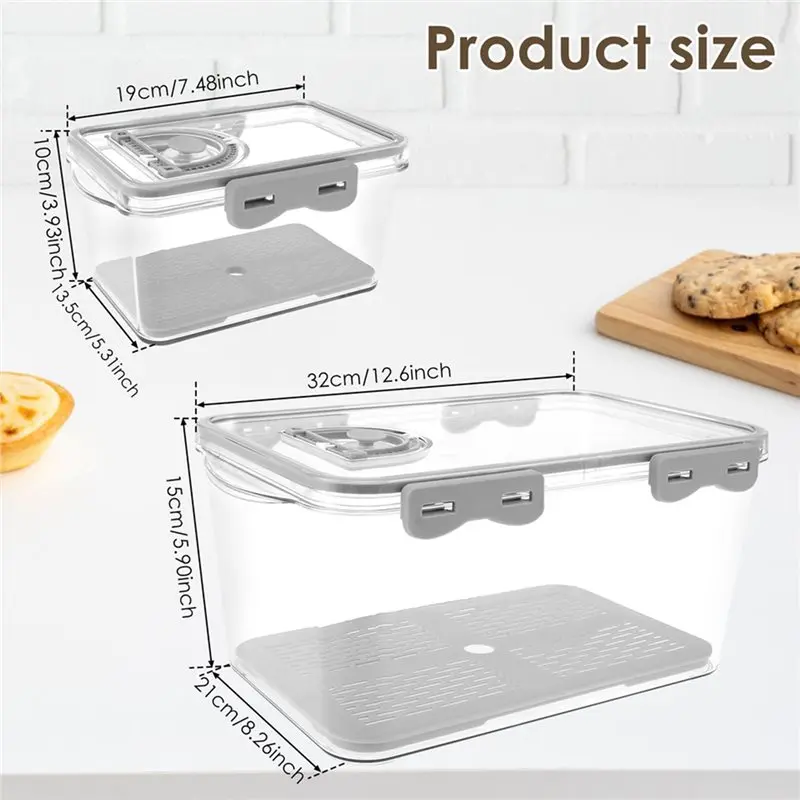 A01F-حارس الخبز محكم الغلق L/S صندوق خبز مستطيل 2 قطعة مع تسجيل الوقت حاوية تخزين رغيف واضحة #6