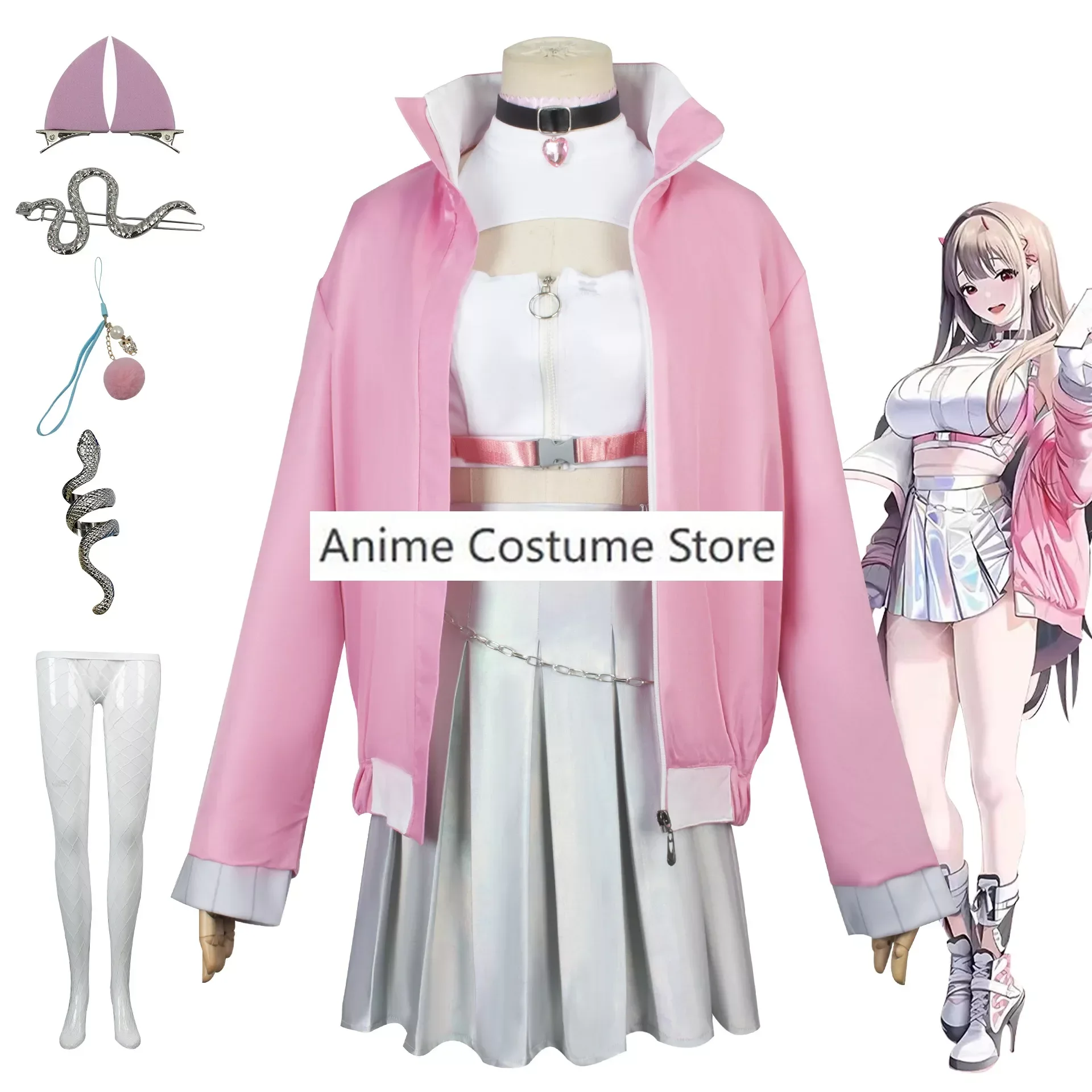 Anime Cosplay NIKKE The Goddess of Victory Costume Girl Pink JK Uniform Jackets Skirts Headwear Gloves Halloween Cos Con Suit