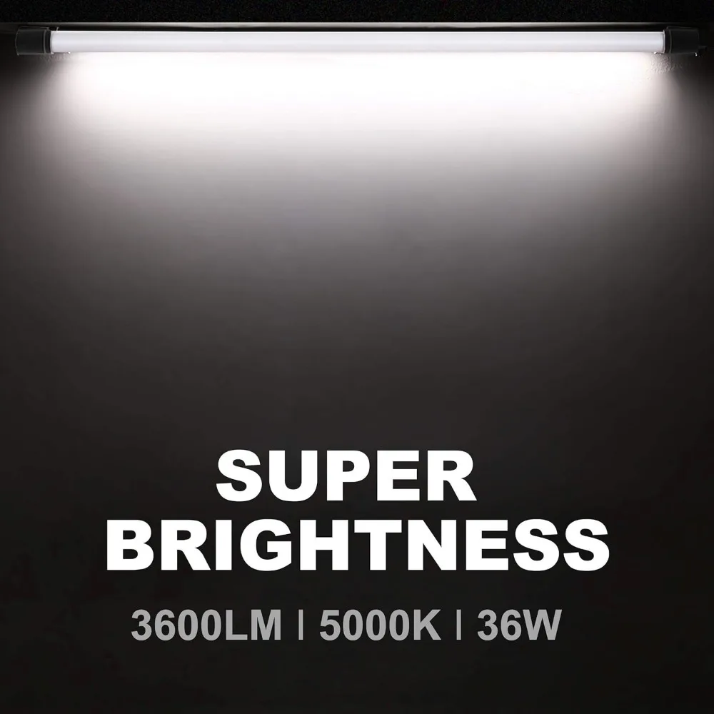 BBOUNDER 4 Pack Linkable LED Utility Shop Light, 4 FT, 4000 LM, 48 Inch Integrated Fixture for Garage, 40W Equivalent 250W