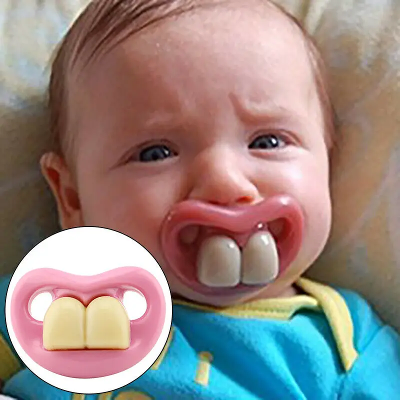 Mouth Baby Funny Dummy Pacifier Novelty Teeth Children Soother Feeding Tool Wedding Party Decoration Props Trick Toys