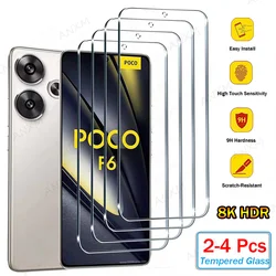 2-4Pcs Tempered Glass For Xiaomi Poco F6 Pro F5 F4 GT F3 X6 Pro X5 X4 GT X3 NFC M6 C65 Screen Protector Cover Protective Glass