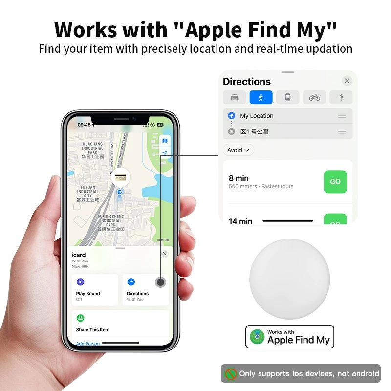 Etiqueta inteligente para Apple Airtags Tracker find my apple Bluetooth Tracker GPS con Tuya, localizador de artículos antipérdida para maleta de