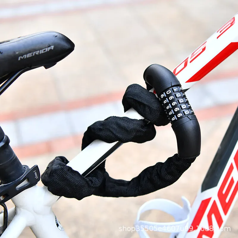 0.6/0.9/1.2/1.6m Motorcycle Electric Car Combination Lock Chain Lock Bicycle Anti-theft Lock Portable Chain Lock Bicycle Locks