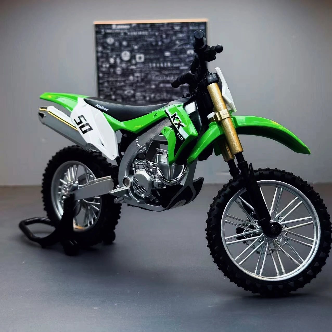 

Alloy car model 1:12 Kawasaki KX450 mountain off-road motorcycle toy sliding model ornament, children's love gift