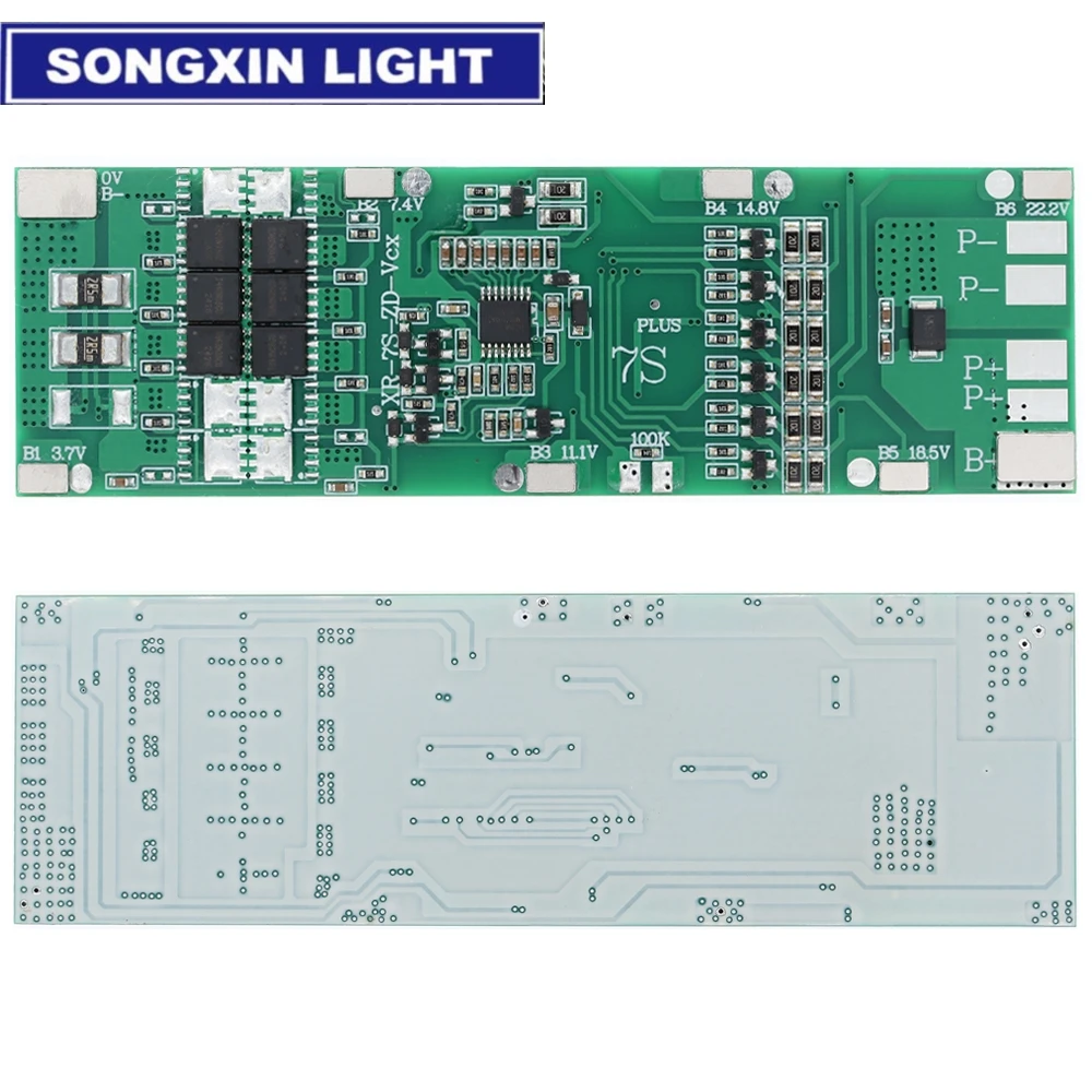 SAMIROB BMS 7S 24V 10A 15A 20A 30A Li-ion 18650 Battery Charge Board With Balance Function Short Circuit /Temperature Protection