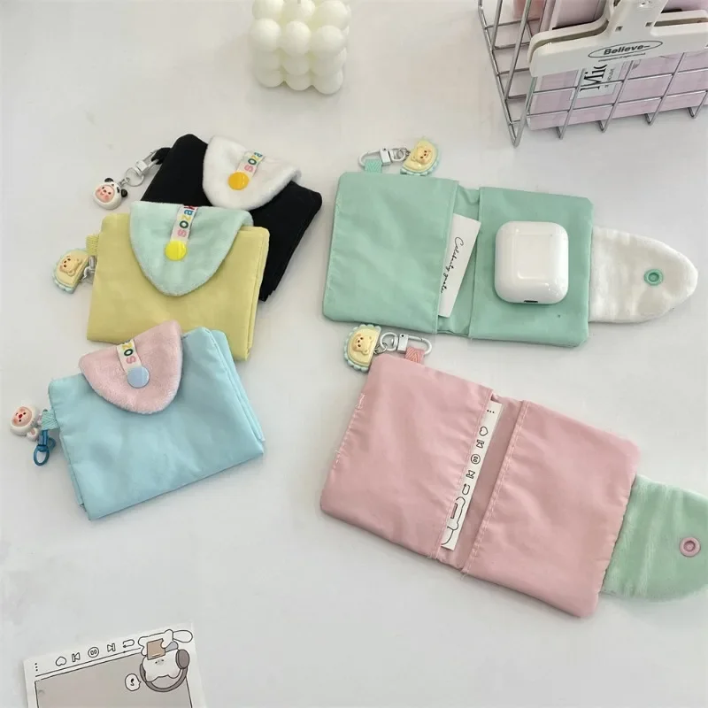 

1 Piece Cute Ins Simplicity Card Holder for Girl Solid Color Sweet Solid Color Coin Bag Portable Outdoor Photocard Organizer