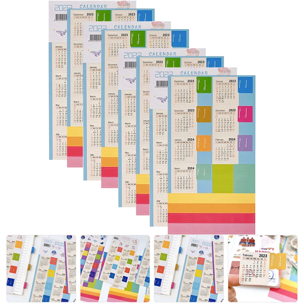 16 vellen kalenderindexstickers multifunctionele huishoudelijke planner tabbladen draagbare boektabbladen kleurrijke maandelijkse markers kantoor
