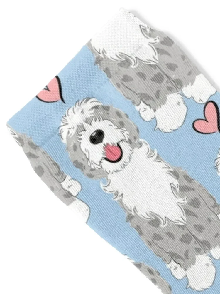 Blue Merle Sheepadoodle 1 Socks Crossfit retro custom Socks Ladies Men's