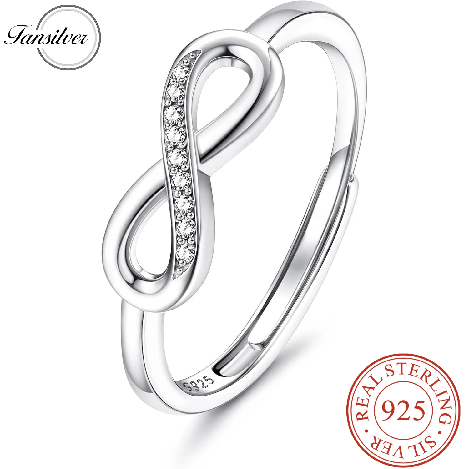 

Fansilver 925 Sterling Silver Ring for Women Adjustable Cross Bow Knot Engagement Promise Ring Thumb Rings Womens Jewellery Gift