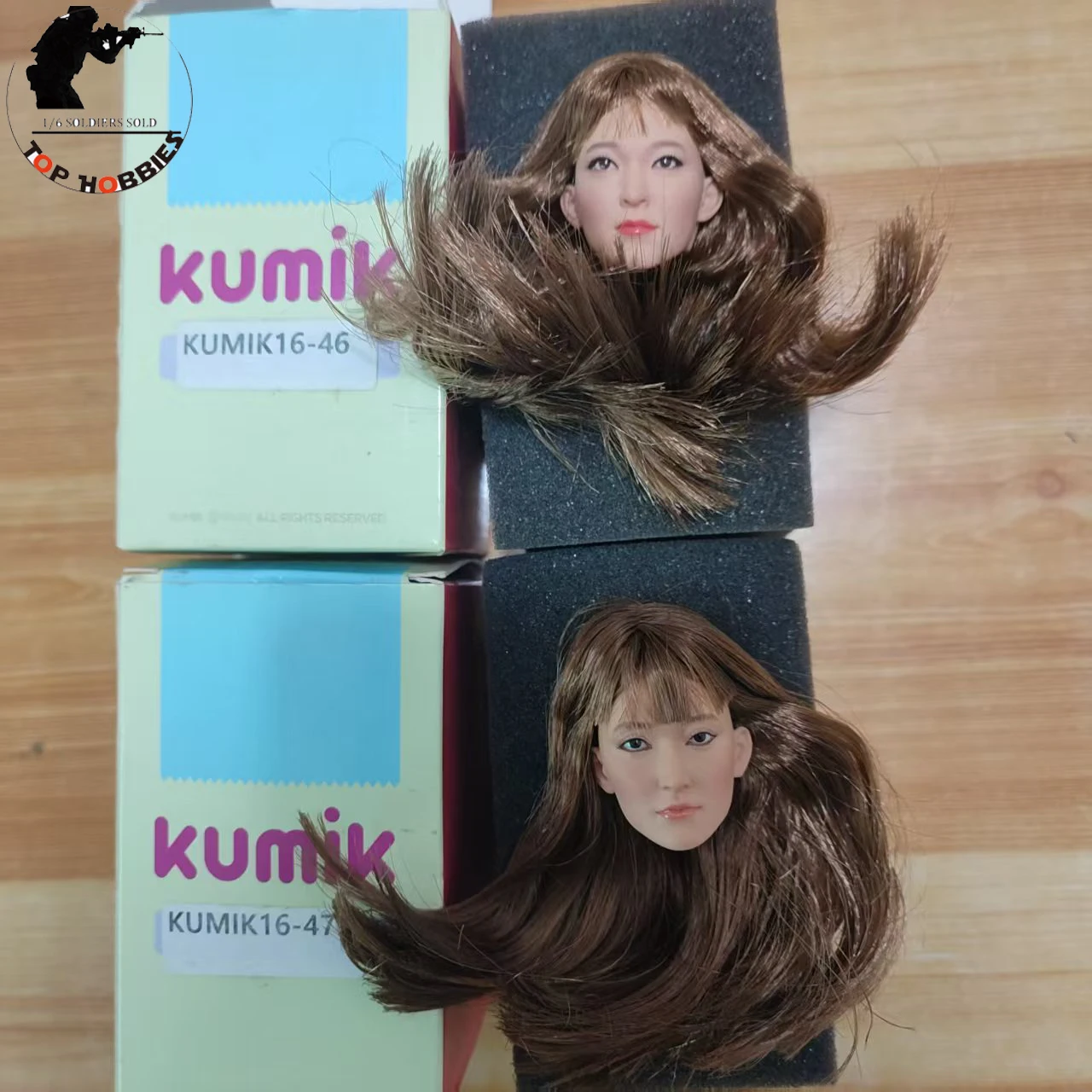 

KM16-46 47 1/6 Scale Action Figure Accessory KUMIK Female Head Sculpture Makeup Model For 12Inch JIAOU DOLL Tbleague Body