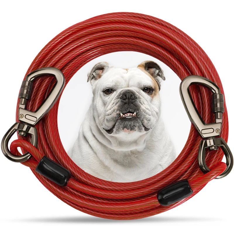 Tie Out Cable Long Steel Wire Leash Dogs Walking Training Wire Rope for Small Medium Large Dog Outdoor Running Wire Rope