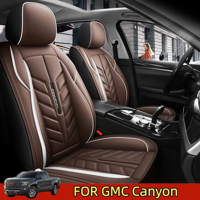 

Чехол на автомобильное сиденье GMC Canyon, дышащий, из искусственной кожи, водонепроницаемый, износостойкий и удобный, с полным запахом, чехол на 5-местное сиденье