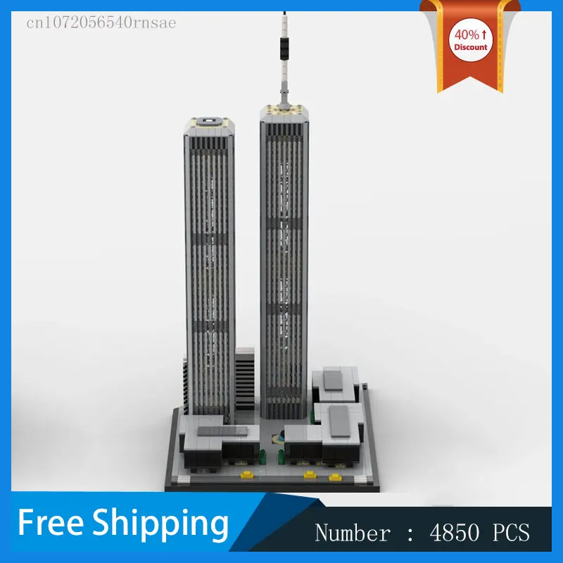 MOC Building Blocks World Trade Center City Architecture Model DIY Bricks Urban Landscape Christmas Gift Birthday Present Toy