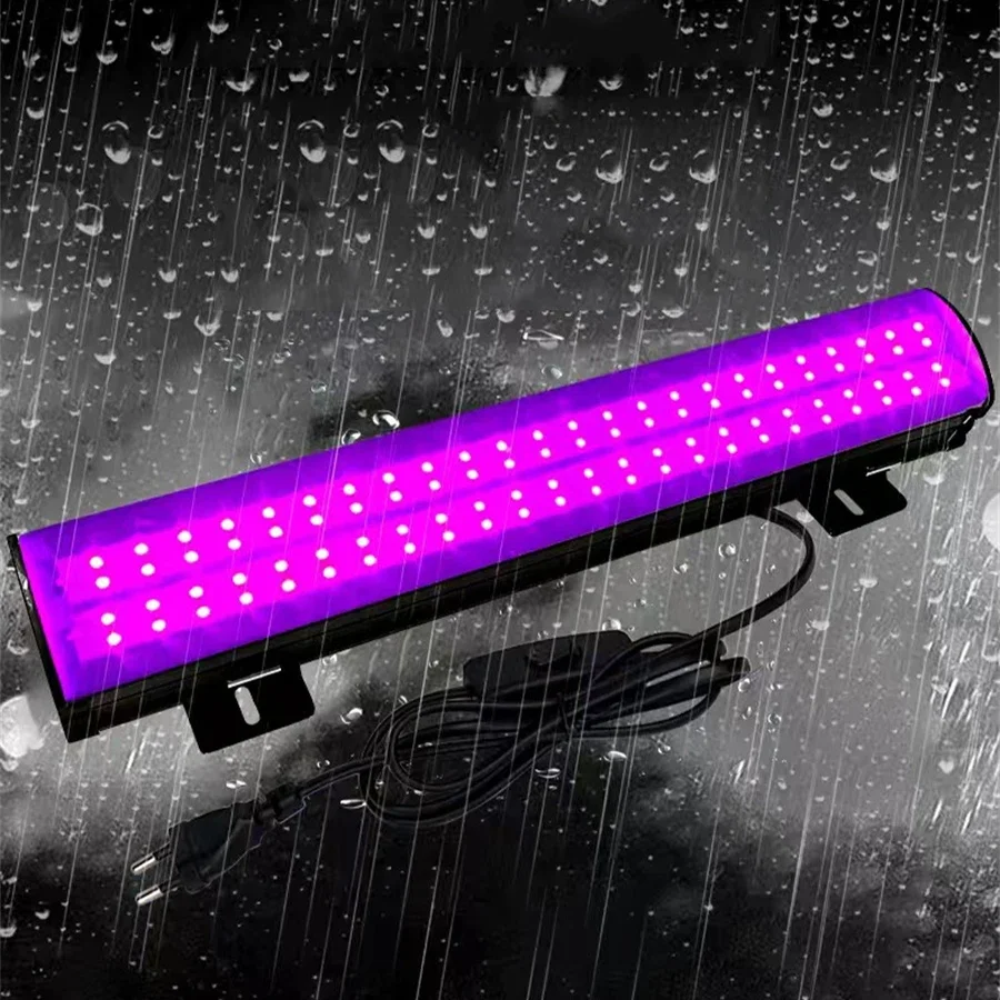 50W 96 LED Black Light Bar 395-400nm UV Blacklights Purple Light Bar with  Plug for Glow Party Fluorescent Paint Stage Decor