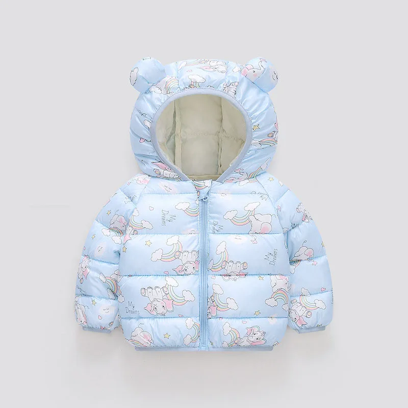 Winter Children Down Jacket Hooded Cartoon Baby Down Coats Ultralight Cotton Padded Kids Down Jackts Warm Children Clothing