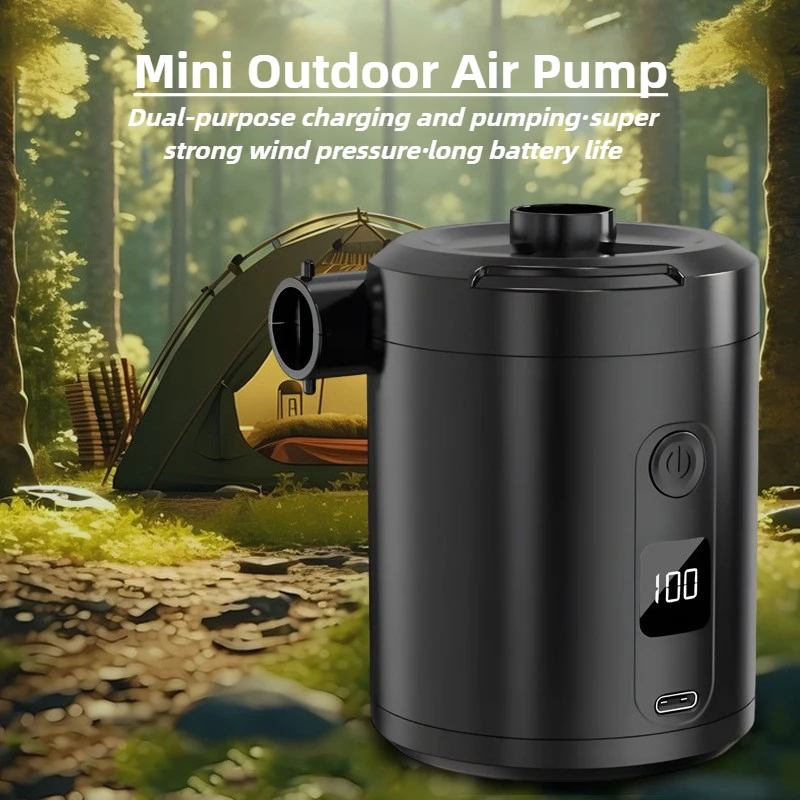 

Portable Electric Air Pump for Camping Mini Fast Inflator with Digital Display Wireless Inflator for Air Mattress Swimming Ring