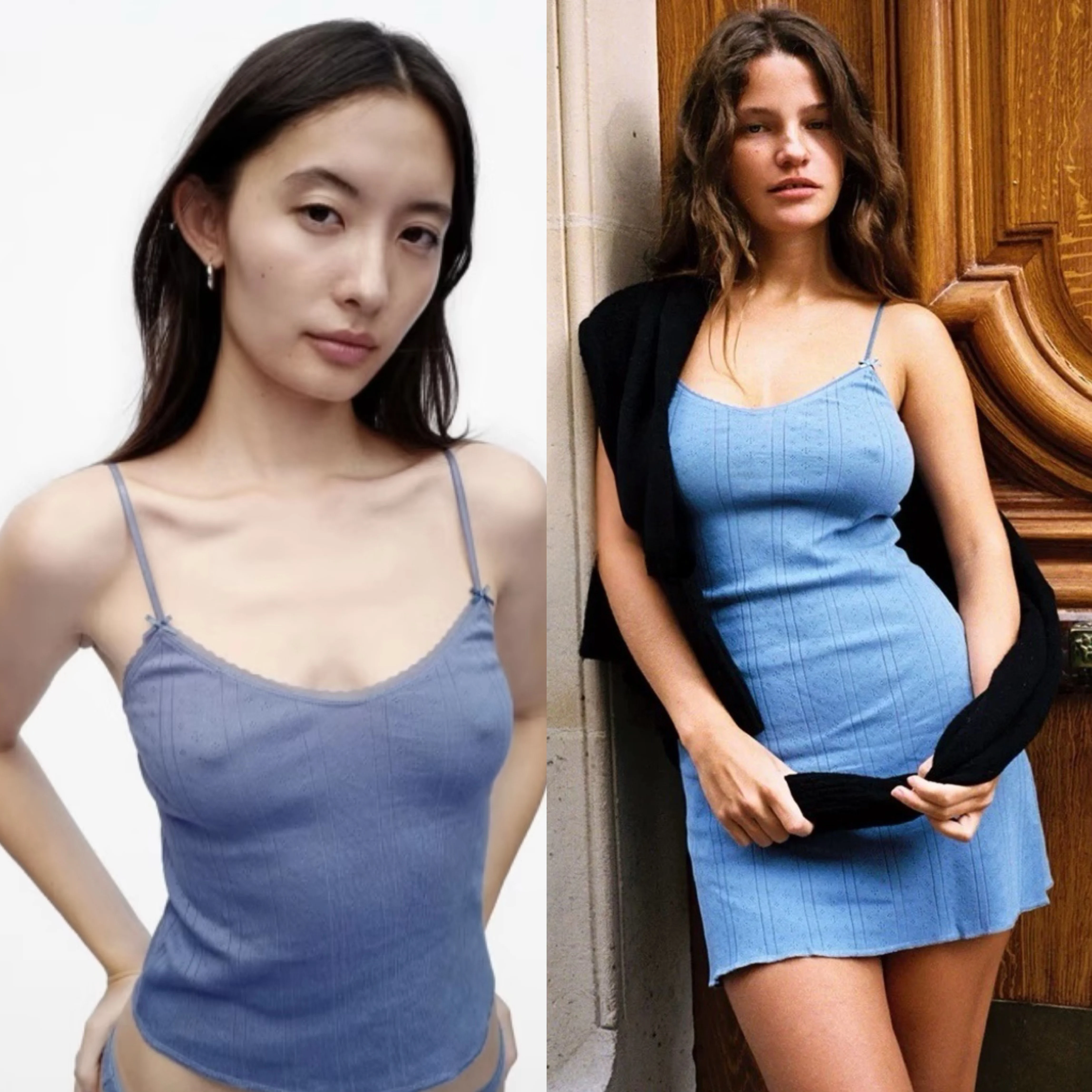 Coucou blaues Neckholder-Kleid, super bequem