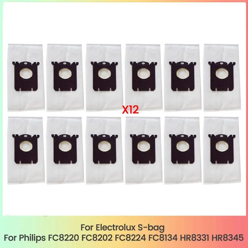 A20F-12PCS Dust Bag For Electrolux S-Bag For FC8220 FC8202 FC8224 FC8134 HR8331 HR8345 Vacuum Cleaner Parts