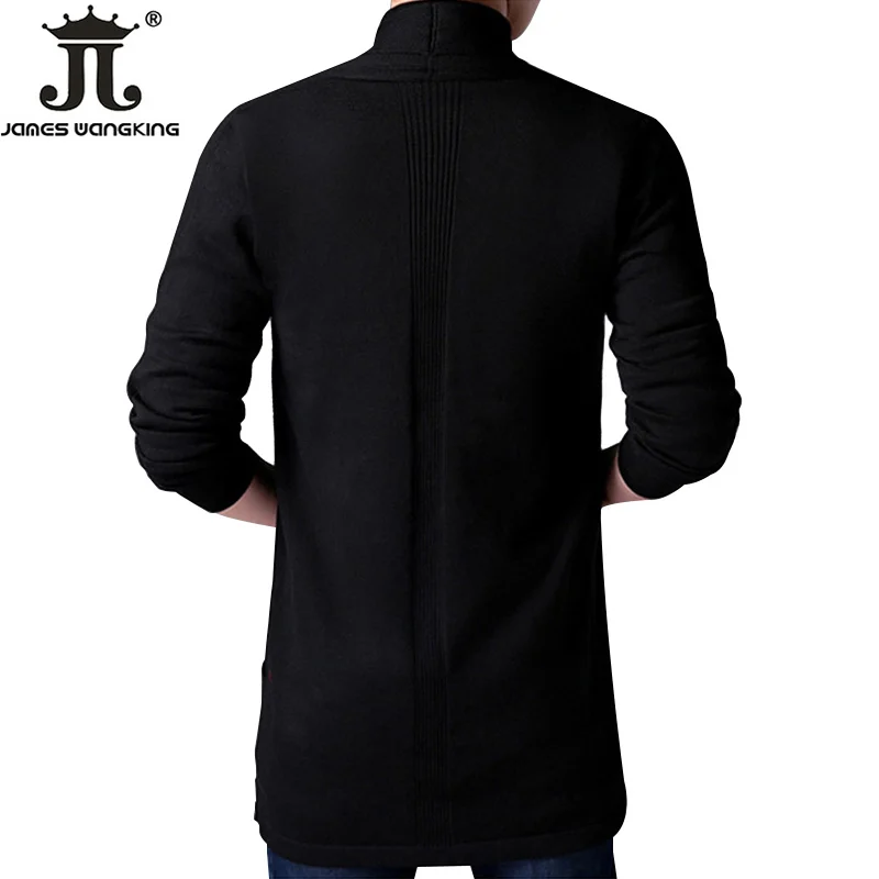 Outono 100% pele de coelho jaqueta de malha camisola homens moda magro longo cor sólida moda masculina camisola casual casacos cardigan