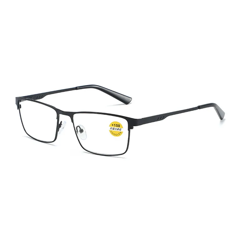 Ahora Men Metal Large Square Computer Reading Glasses Frame Anti Blue Light Presbyopic Eyeglasses Optical Frames 0 +1.0 to +6.0