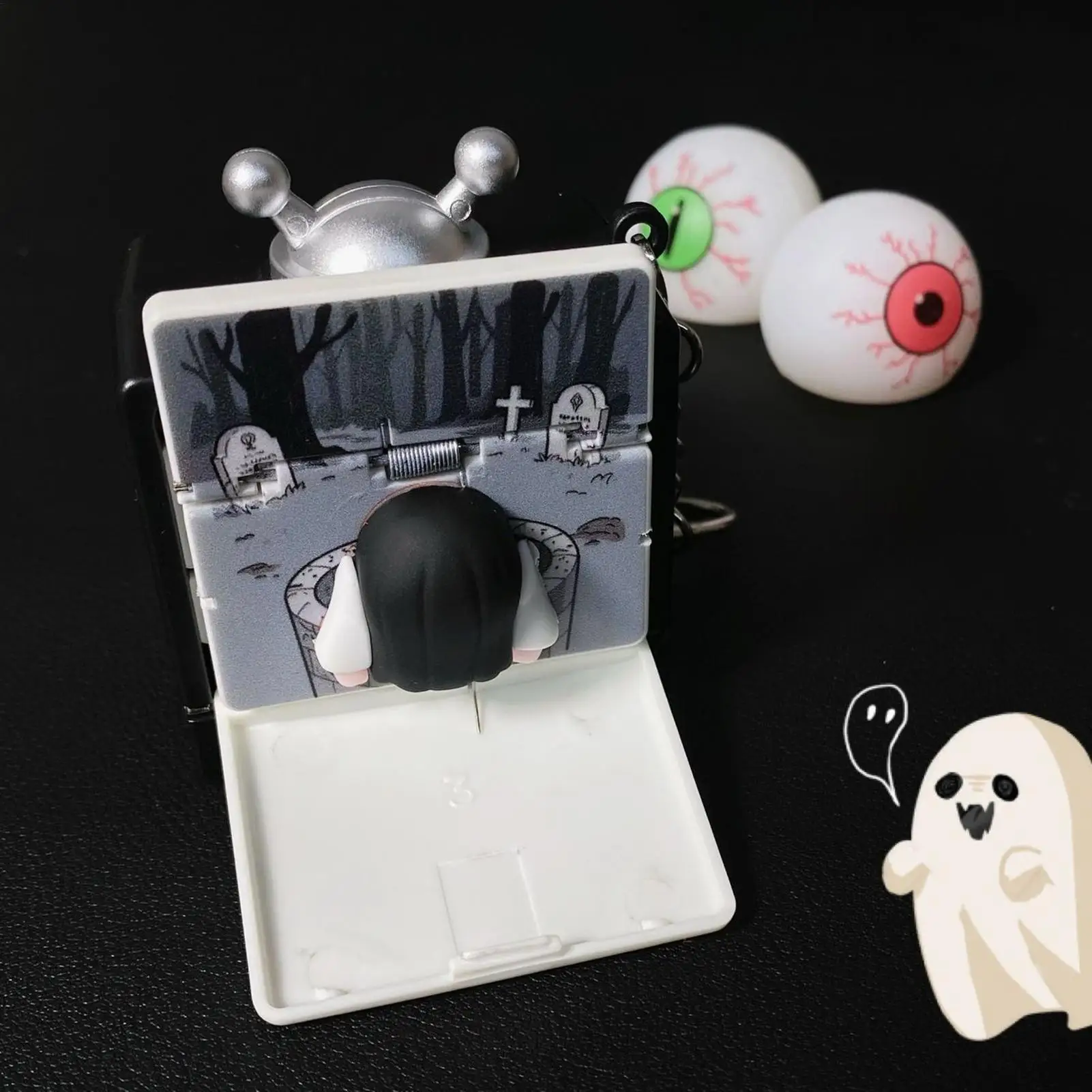 Broma creativa chica fantasma TV Sadako llavero de Halloween relajación Horror Prop mochila colgante alivio del estrés juguete para regalo