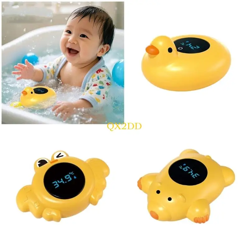 

QX2D безопасный для детей плавающий термометр для ванны, быстрое считывание, милый медведь/утка/краб в форме монитора для в у