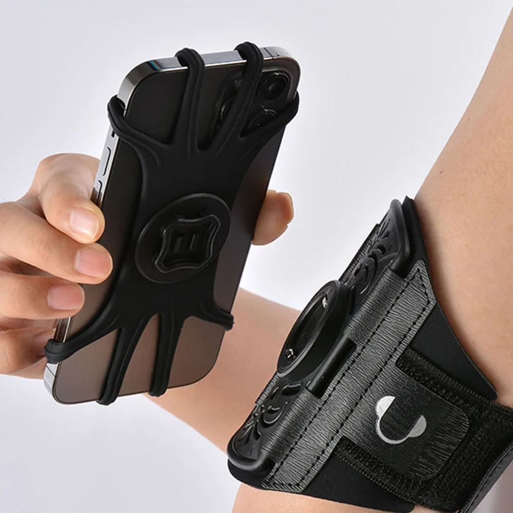 تشغيل شارة الرياضة الذراع الفرقة قابل للتعديل حامل الهاتف الخليوي 360 درجة الدورية معصمه الرياضية لمعظم الهواتف