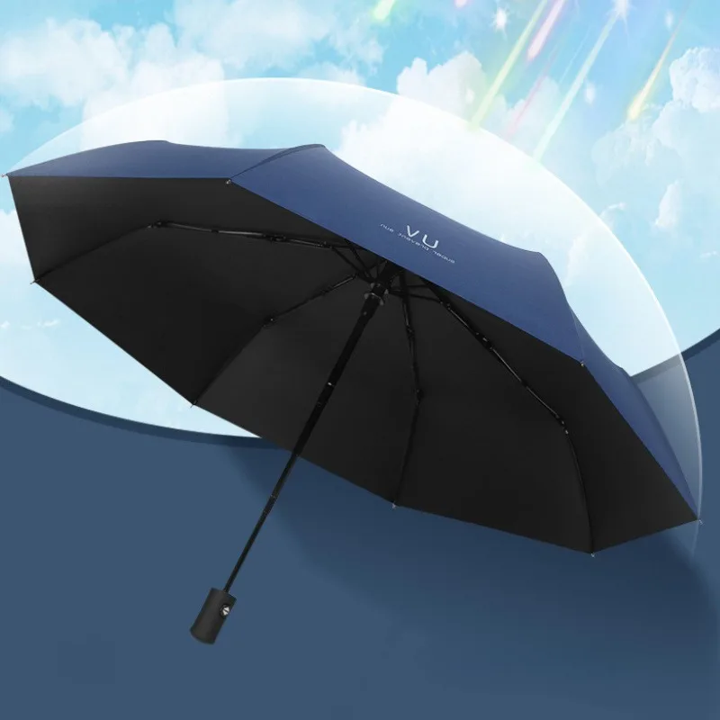 Fully Automatic Sunny Umbrella UV Sunscreen Vinyl Parasol, Automatic Compact Folding Umbrella - Windproof, Waterproof