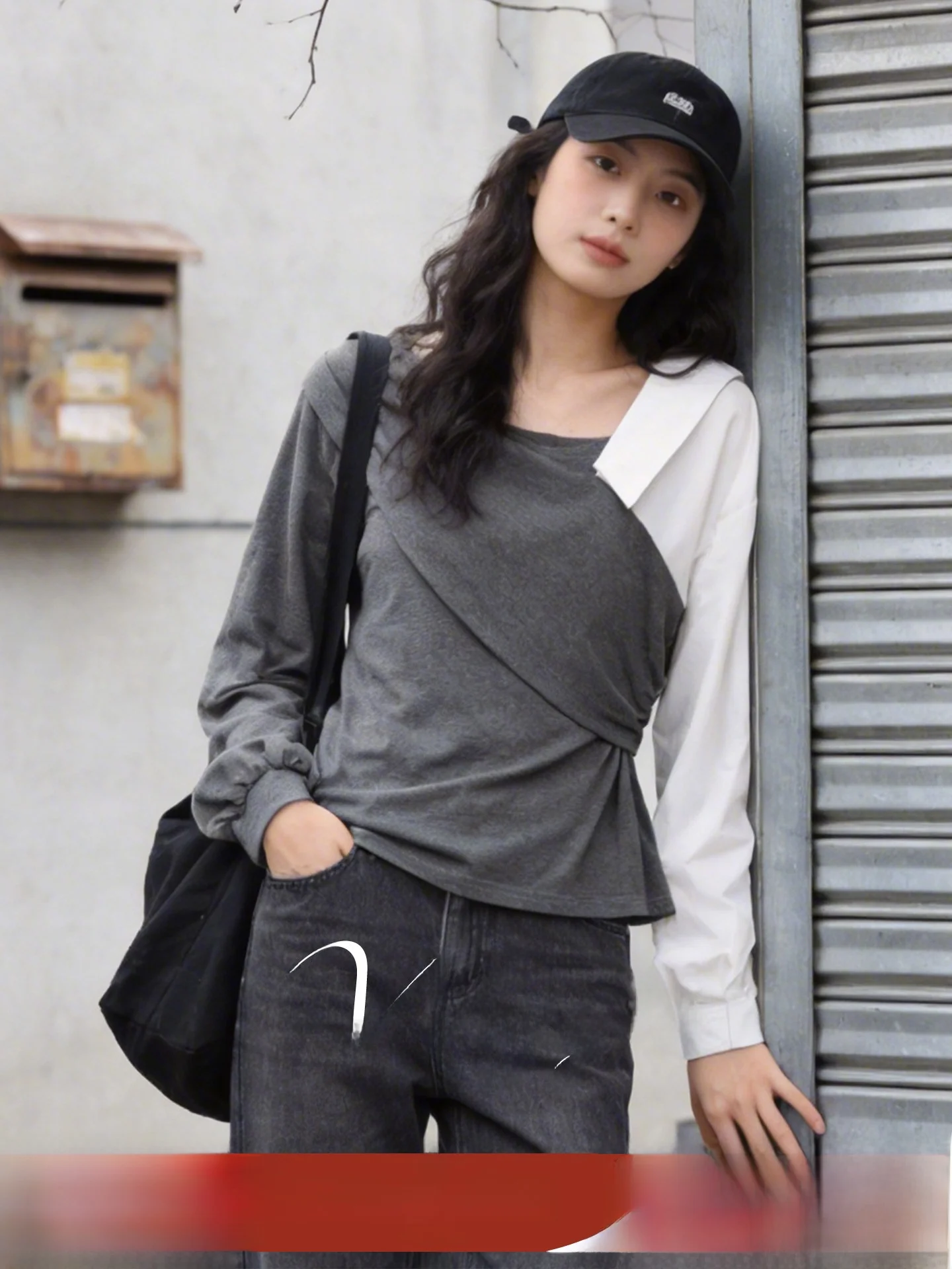 

Summer New Design Large Size Color Block Waist Cinched Long Sleeve Overhead Top Women's Casual Style Polyester Fiber Spring 2026