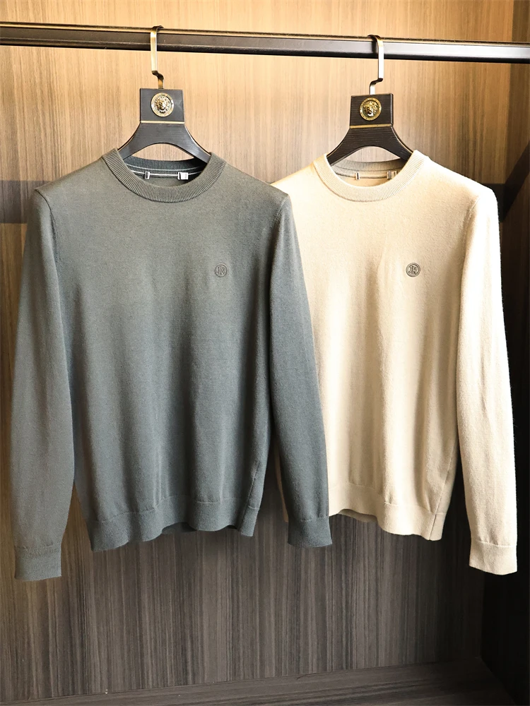 

Warm Wool Blend Knitted round Ne Sweater for Men Faionable Ci Sle Autumn Winter ential Versatile Color Crew ...