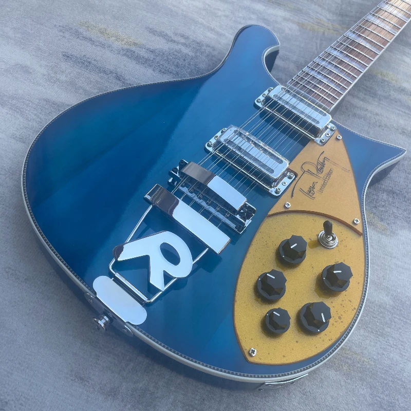Gloss Metallic Blue 660 Electric Guitar Two Mini Split Pickups Multi Knob Tone System For Collector Performance Free Shipping