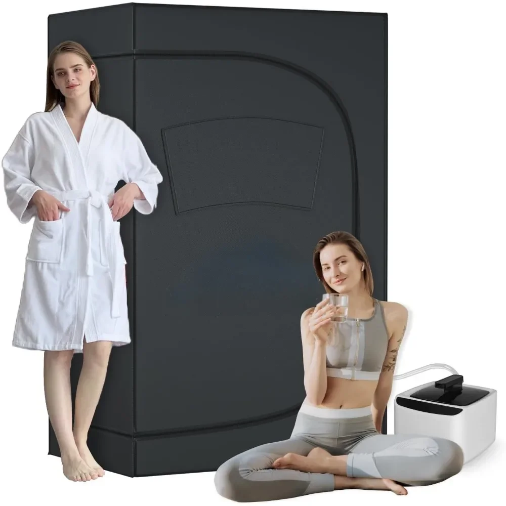 Sauna room 2-Full Body Steam Home, 1 or2 Person Foldable Sauna,600D Canvas, Indoor Tent Relaxation 4.1L 1000W Steam Generator