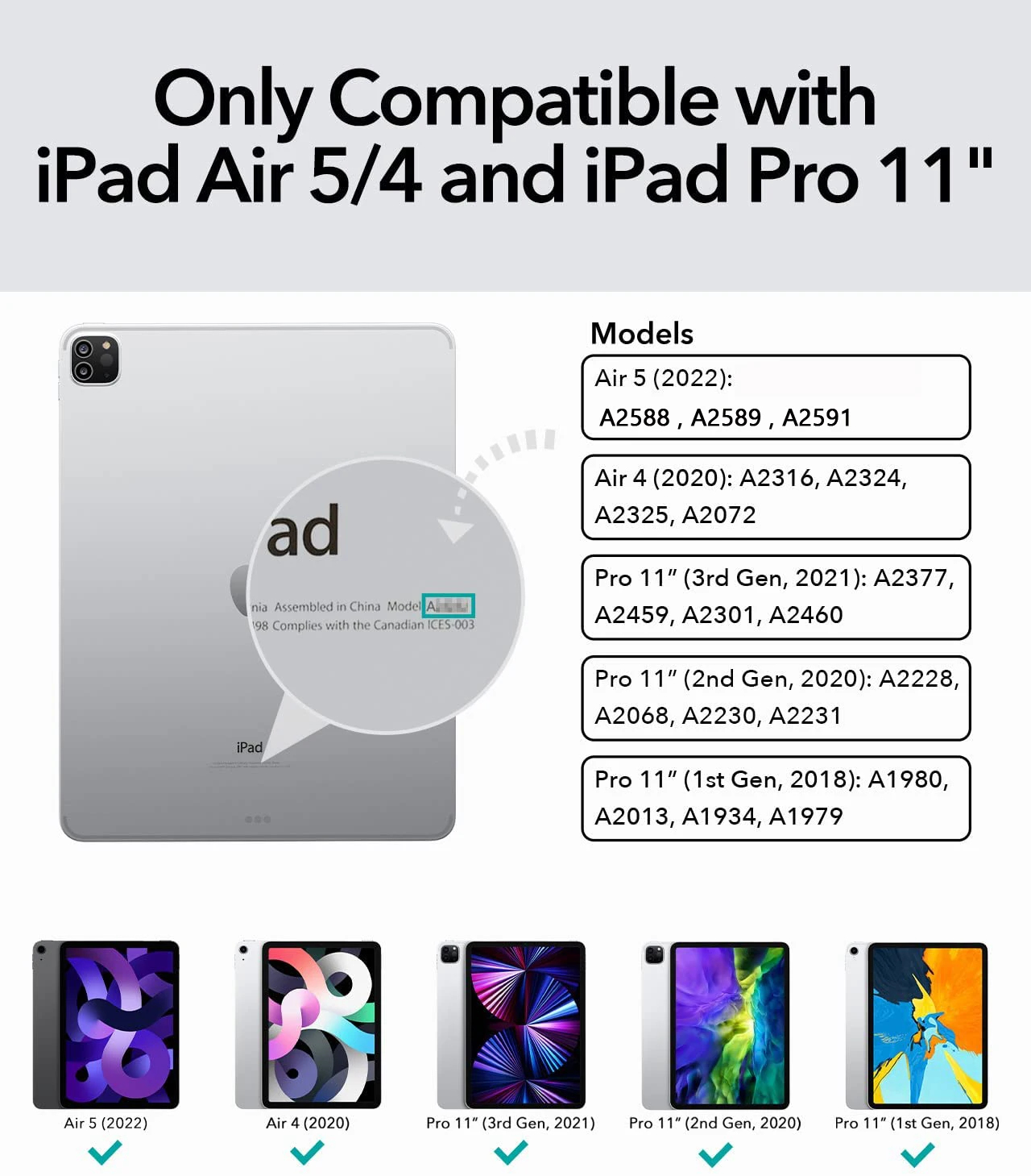 AAA + Per Apple Custodia con tastiera magica per iPad Air 4 Air 5 iPad Pro 11 2021 - 2018 per iPad Pro 12 9 12.9 2021 Tastiera magica