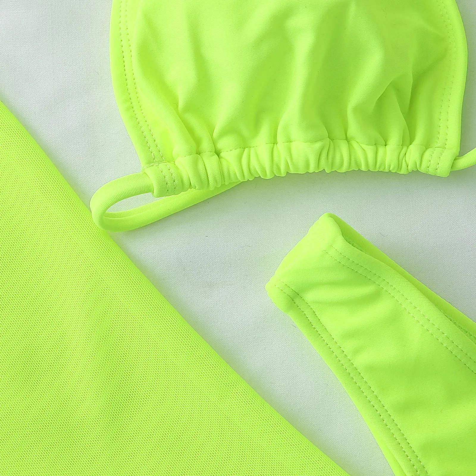 بدلة سباحة نسائية مع شورت بدلة سباحة مع بدلة شاطئ بيكيني للاستحمام من ثلاث قطع شورت سباحة للفتيات وأعلى