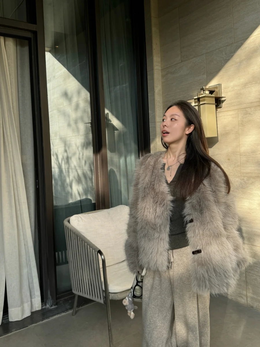 

Пальто-куртка Bling Bubble Cold Ey с вертикальными полосами, из искусственного меха, с кожаными вставками, зимняя верхняя одежда, с длинными рукавами, V-образным вырезом, для повседневной носки