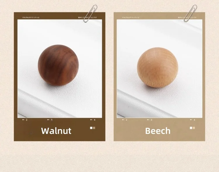 Natural Solid Wood Cabinet Handles Nordic Kitchen Drawer Pulls Walnut Durable Round Wooden Knobs Furniture Handle
