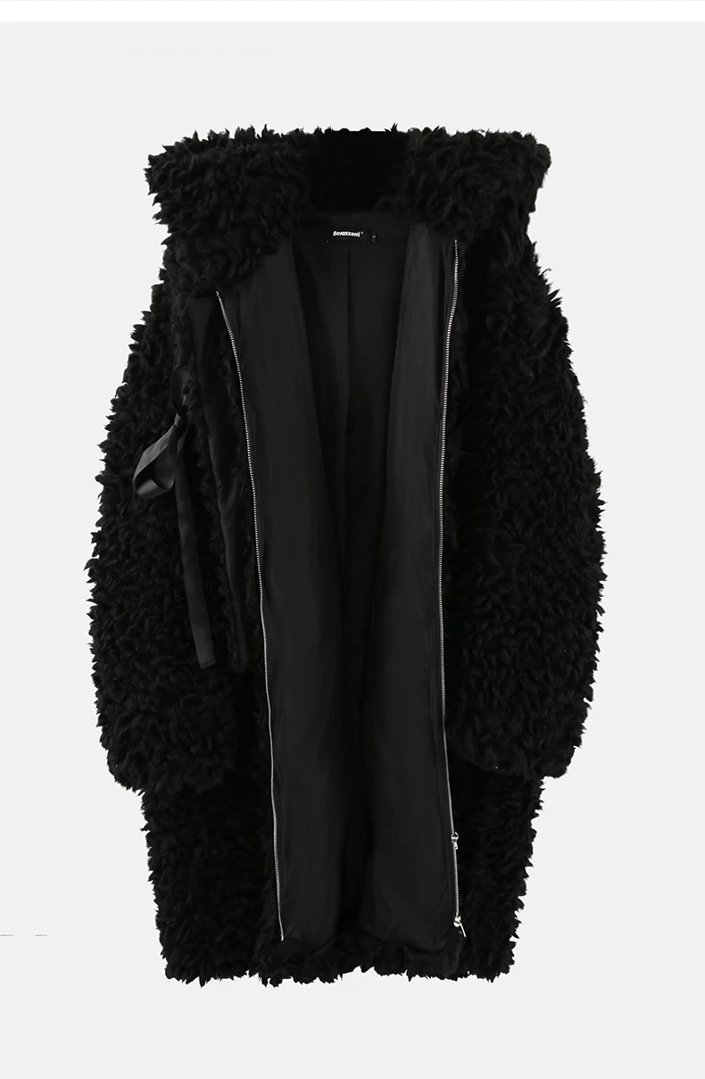 Lautaro Winter Long Oversized Casual Thick Warm Blue Thick Warm Fuzzy Fluffy Faux Fur Coat Women with Hood Zipper Fashion 2023
