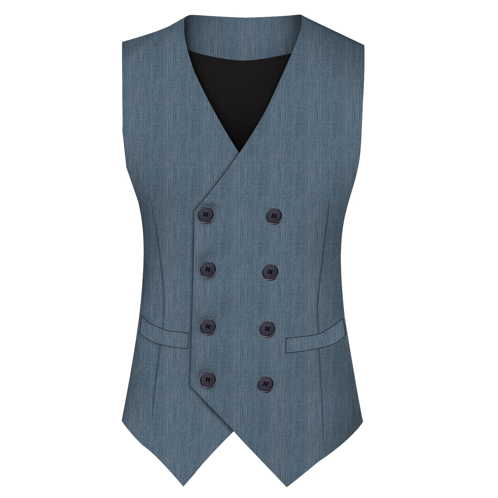 High Quality Dress Vests For Men Slim Fit Mens Suit  Men's Double-breasted Sleeveless Suit Vest Top Vest Jacket