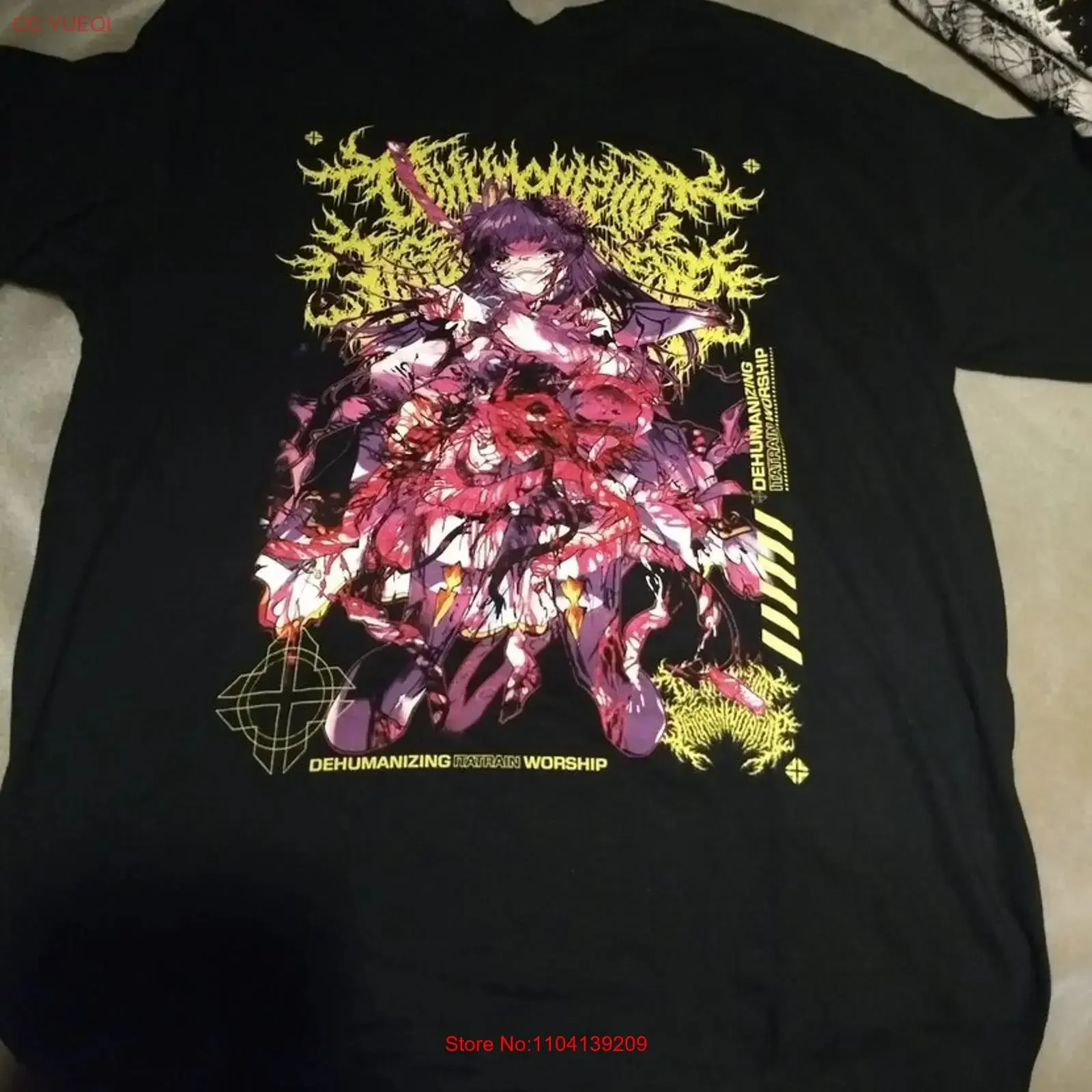 Футболка Dehumanizing Itatrain Worship Yohane из хлопка, все размеры, Z112, винтажная, с эффектом потертости, стритвир, эластичная, мягкая, модная, слегка облегающая.