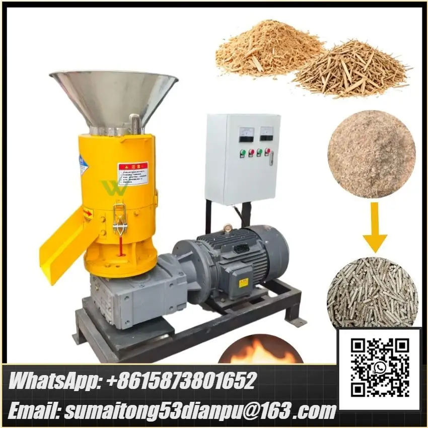 CE Approved Automatic Wood Pellet Machine Sawdust Biomass Straw Branch Bamboo Powder Press Pelletizer 220V/380V