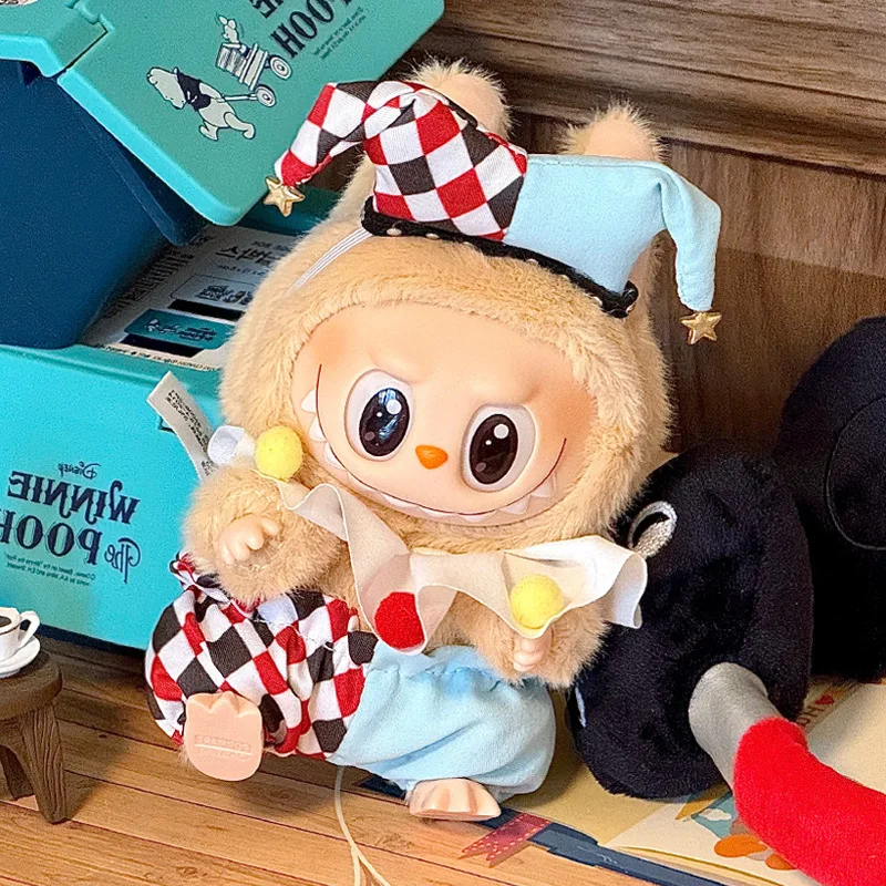 Labubu ropa de peluche universal de primera y segunda generación, ropa de payaso