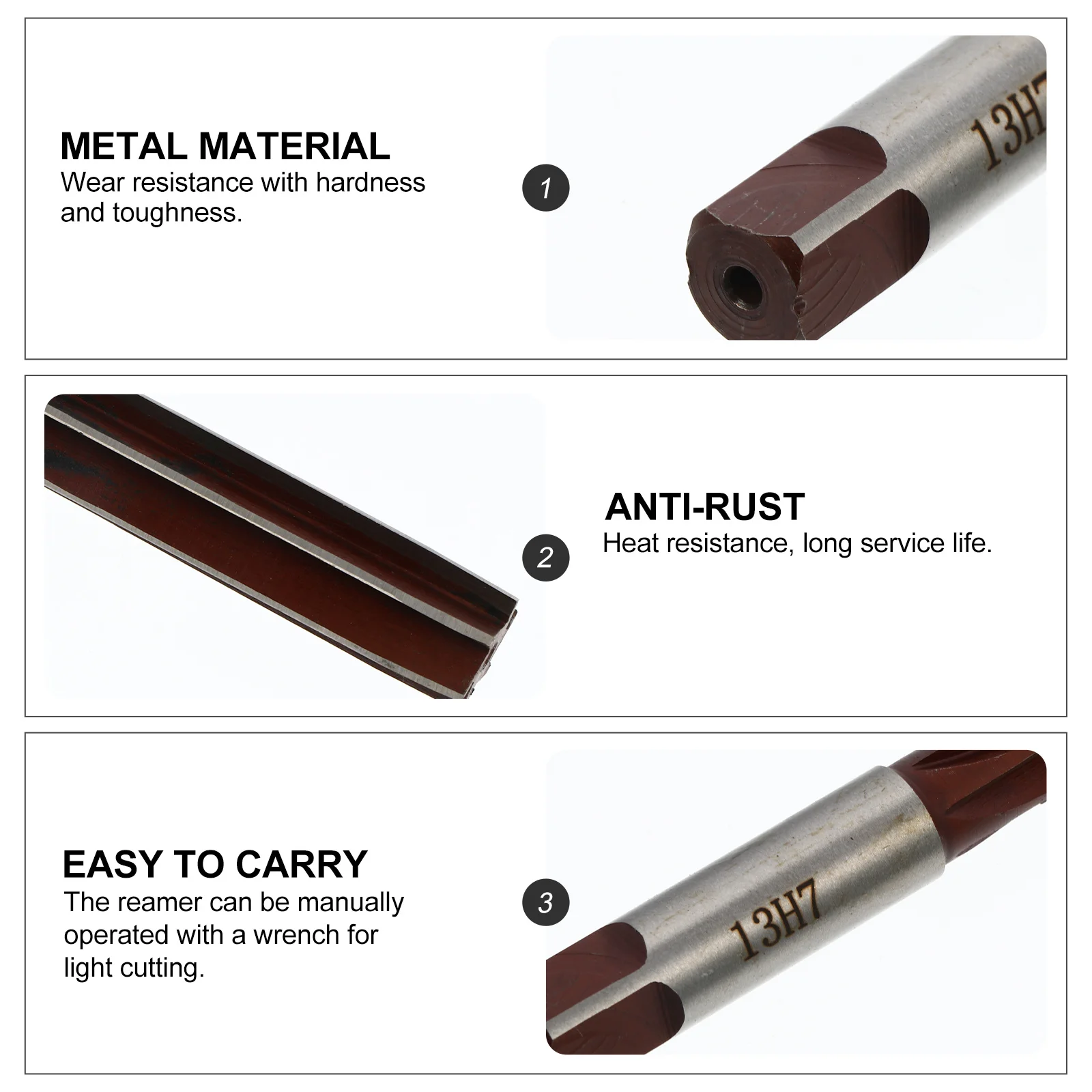 

Hand Reamer Straight Shanks High Precision Cutting Tool for Light Cut Repair Work Enlarging Holes Wear Resistance Long