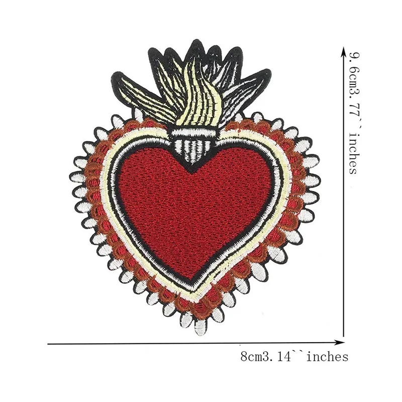 2Pcs Gold Sequin Sequined Crown Heart Pattern Patches Embroidery Applique Badges Clothing Decorated Crafts Sewing Badges