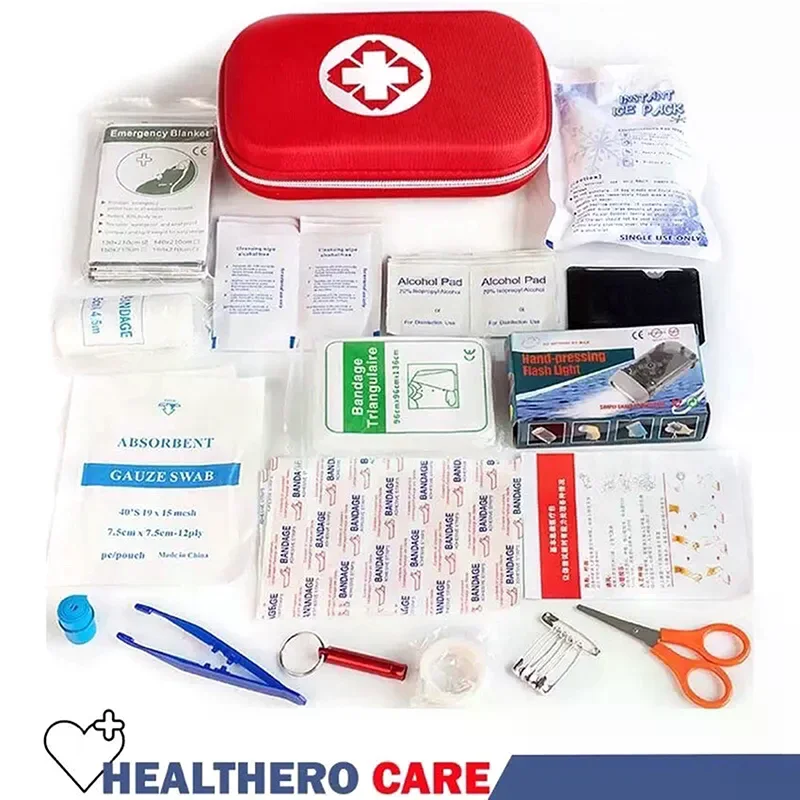 Waterproof Portable First Aid Kit - Emergency Medical Travel Care Kit For Home College Dorm Camping Hiking