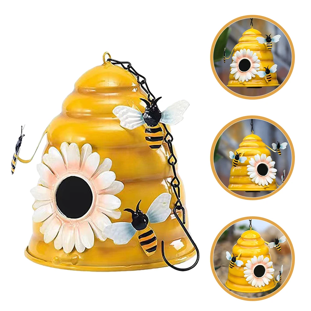 

Sturdy Iron House For Outdoor Hanging Durable Garden Nesting House Decorative Birdhouse Space Saving Design Cozy Bird Home For