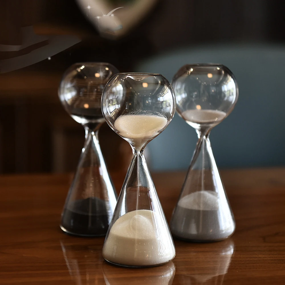 Nordic Home Glass Hourglass Timer 15-Minute Meteor Hourglass Creative Gift Modern Home Decor Item Irregular Shaped Design