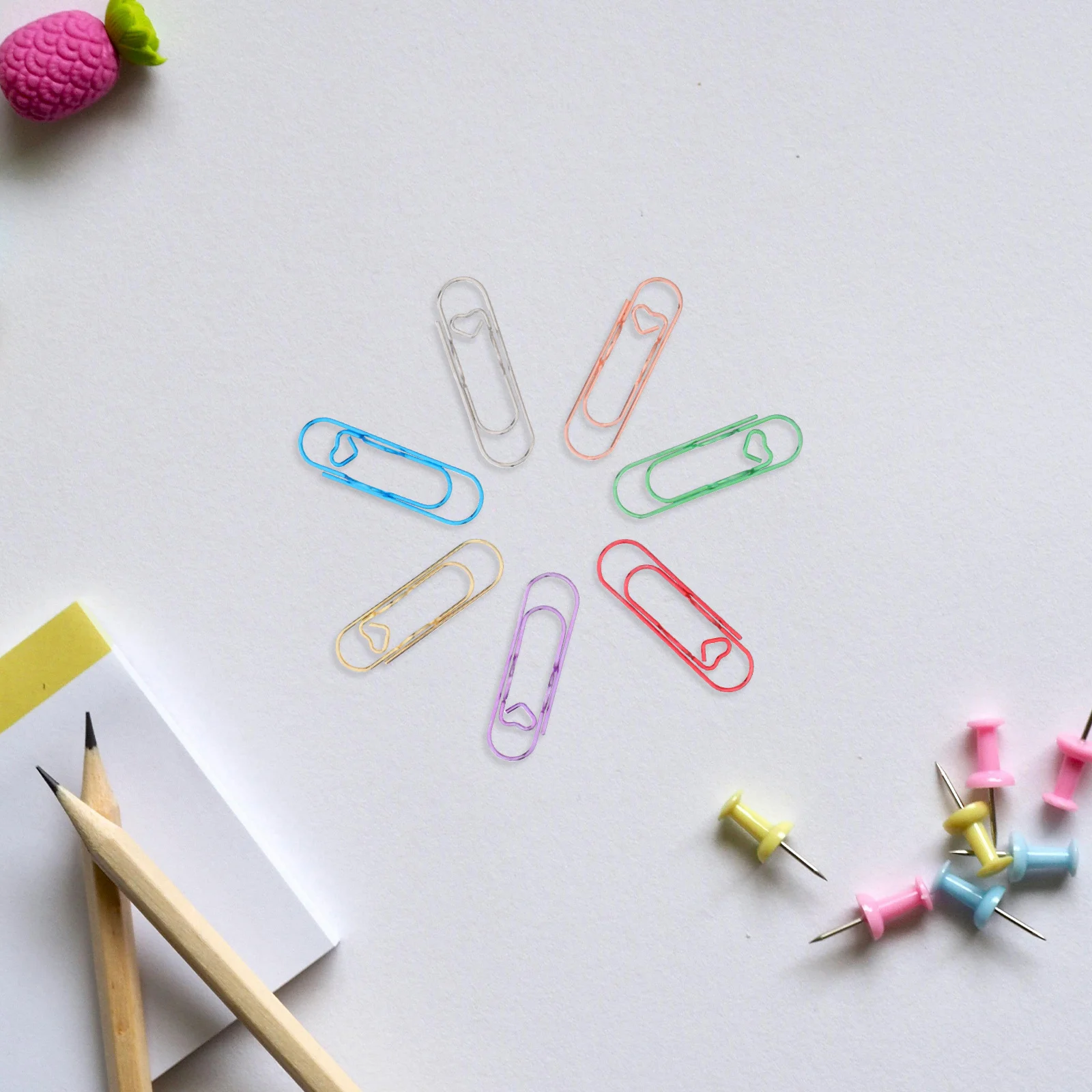 

70Pcs Colorful Paper Clips Metal Pen Clip Holder for Notebook Journal - Sturdy Iron Pencil Clip Organizer Stationery Supplies