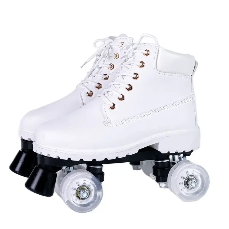 Roller Skate Shoes,Roller Skate Shoes Double-Row 4 Wheels Sneakers Youth Child Beginner Men Women Adult Flashing Quad Skates