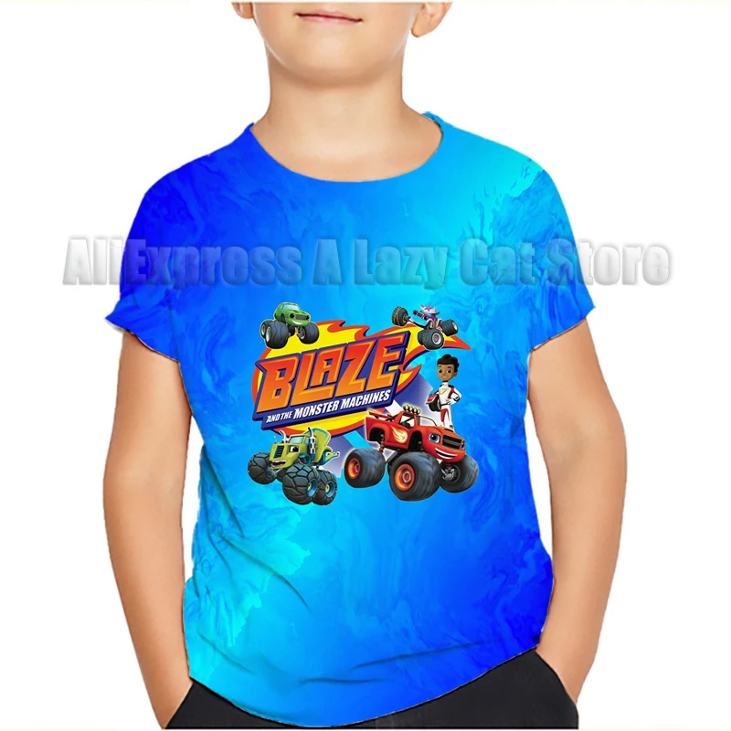 Blaze and the Monster Machines T Shirt Kid Kawaii Children Boys Girls Casual Clothes Anime Cartoons Kids T-shirts Christmas Tops