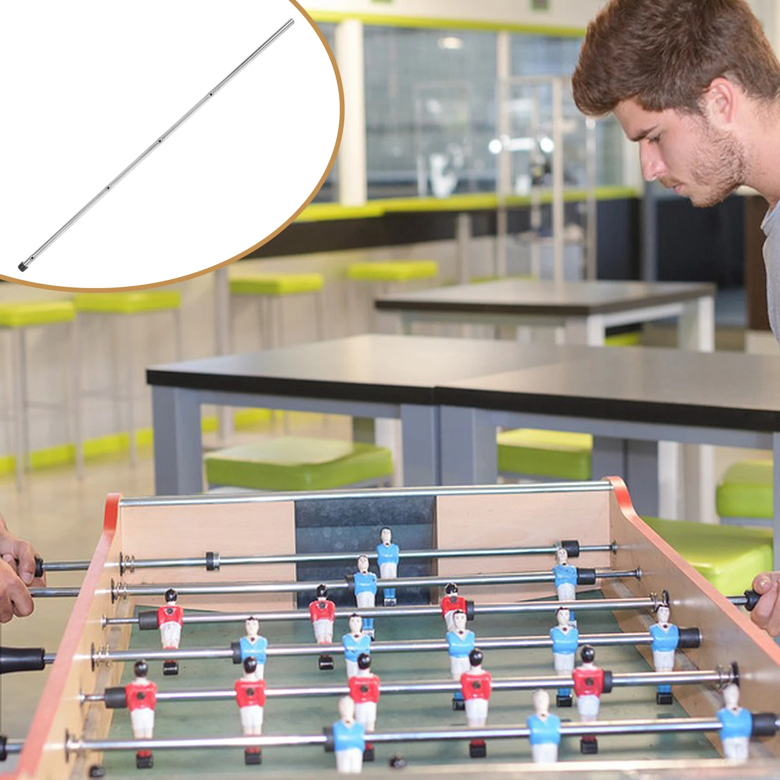 2Pcs Table Soccer Rods Replacement Sturdy Iron Design Smooth Gameplay Long Lasting Performance Versatile Application Family